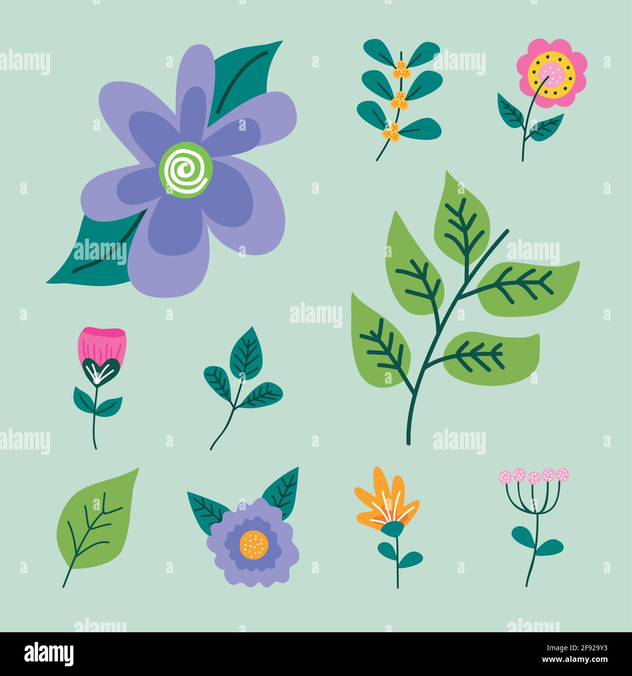 ten spring set nature icons Stock Vector Image & Art - Alamy