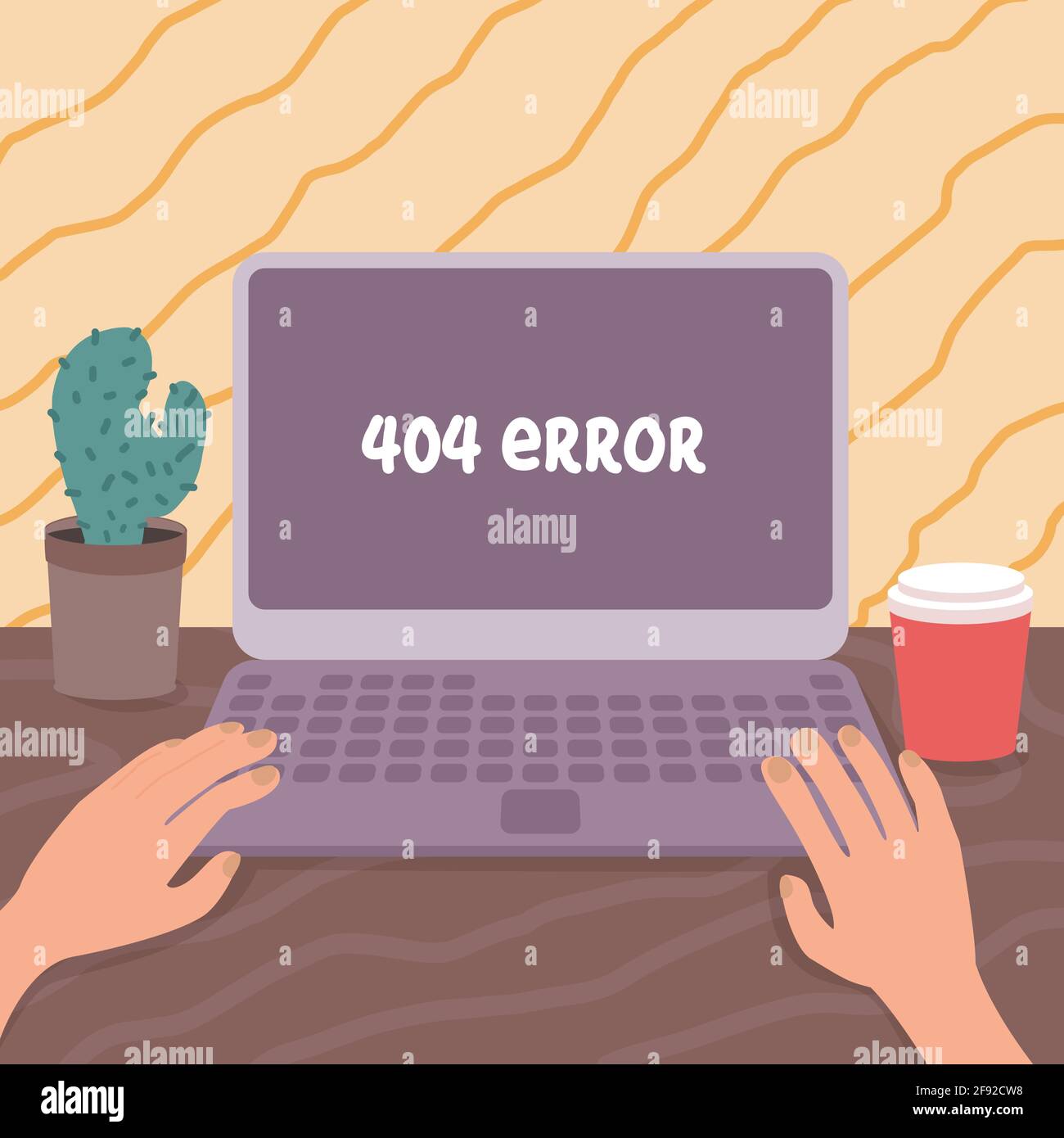 404 error not page found on computer vector illustration Stock Vector