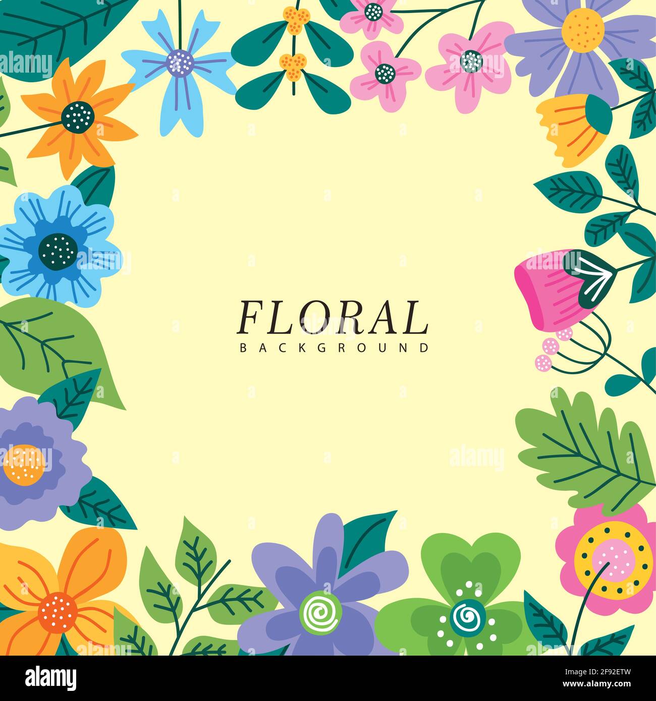 spring season floral frame icons Stock Vector Image & Art - Alamy