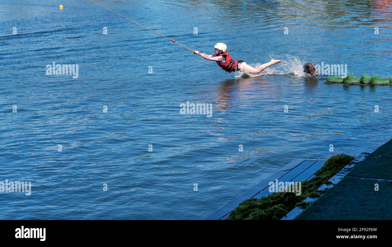 Mackay, Queensland, Australia April 2021 A young girl learning to