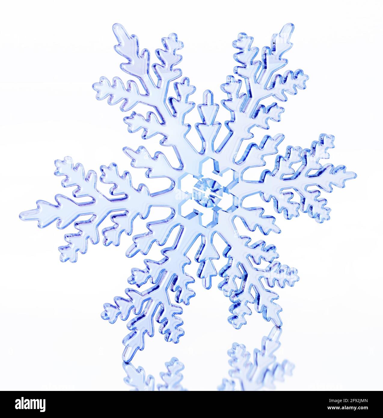 Snowflake isolated on white background. 3D illustration Stock Photo - Alamy
