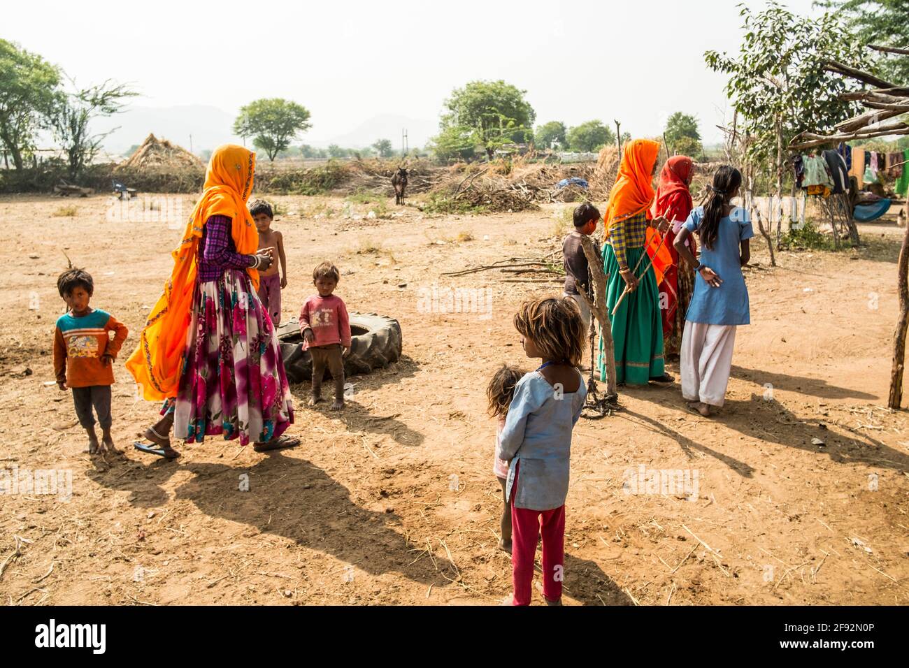 A rural settlement of Mogiya people in Rajasthan India Stock Photo Alamy