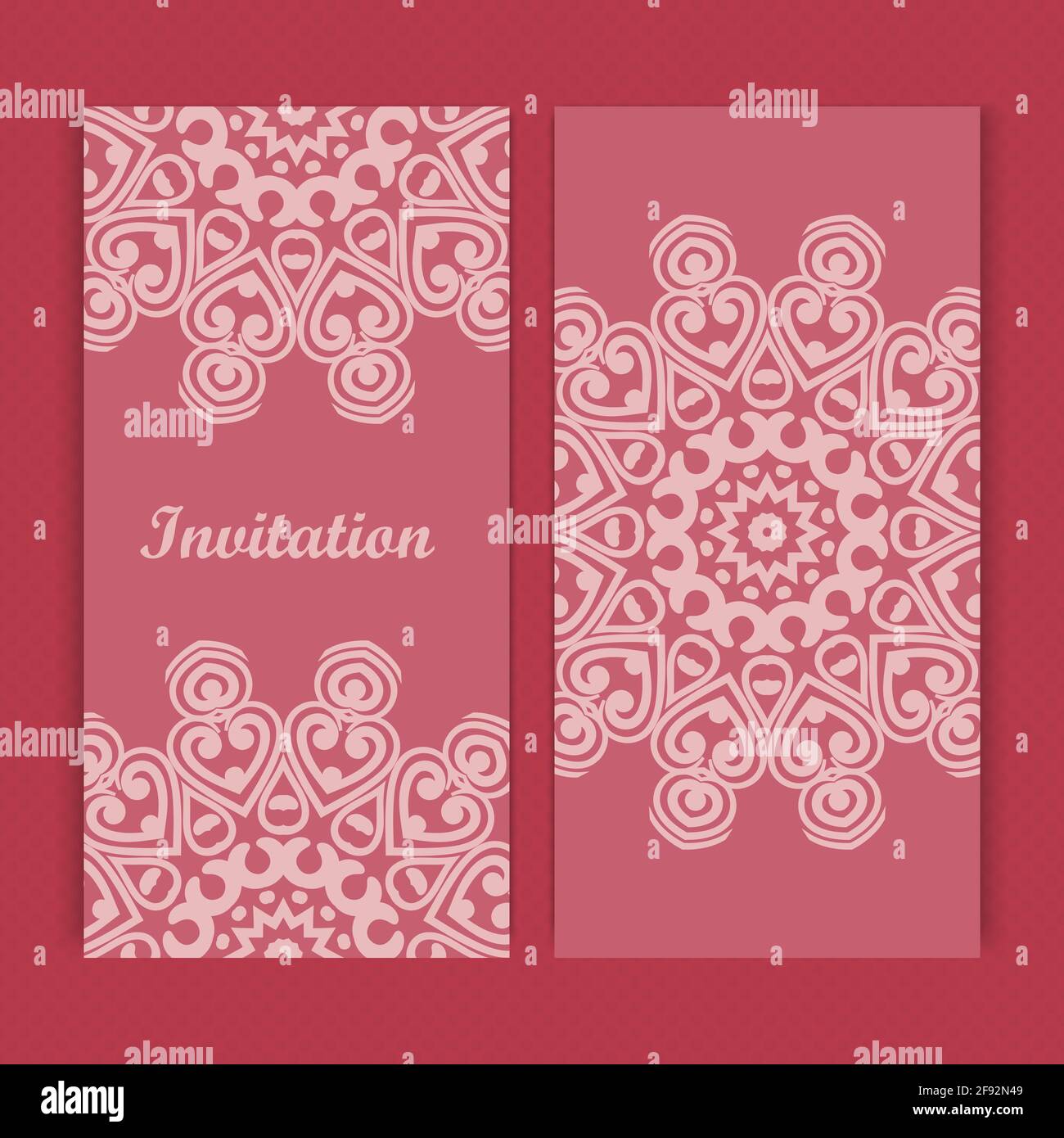 Mandala invitation card design.Floral card template design.Ornate date