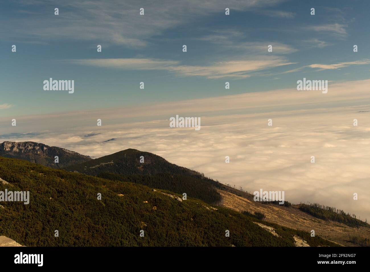 Mountains in the High Tatras with clouds Stock Photo - Alamy