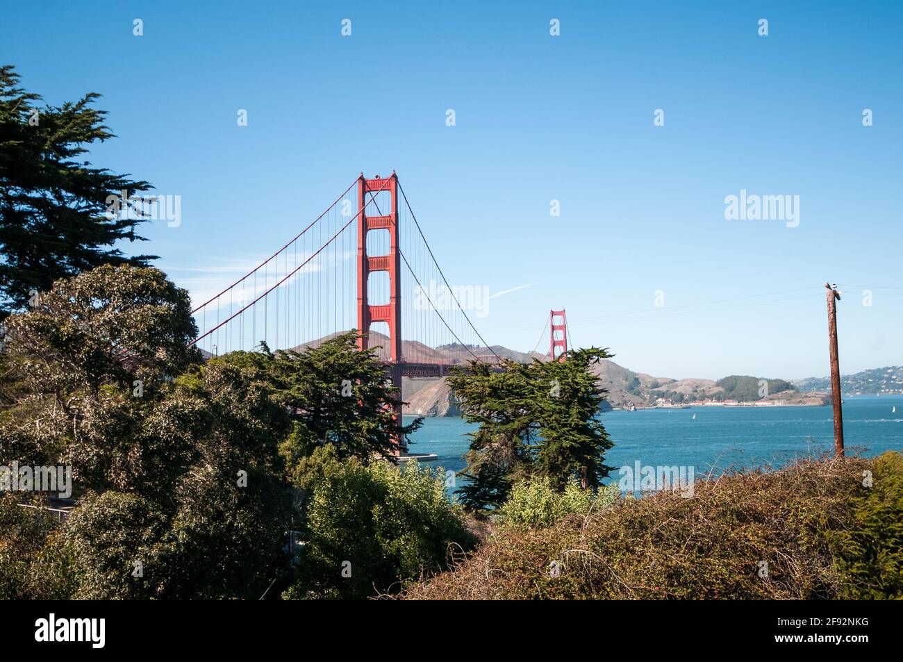 The Golden Gate Bridge is a suspension bridge that spans the