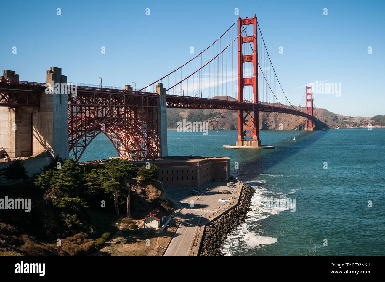 The Golden Gate Bridge is a suspension bridge that spans the