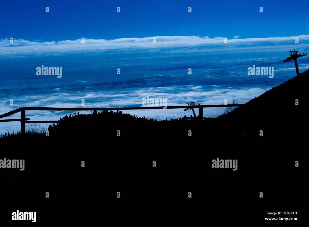 Night view of sky in mountains Stock Photo