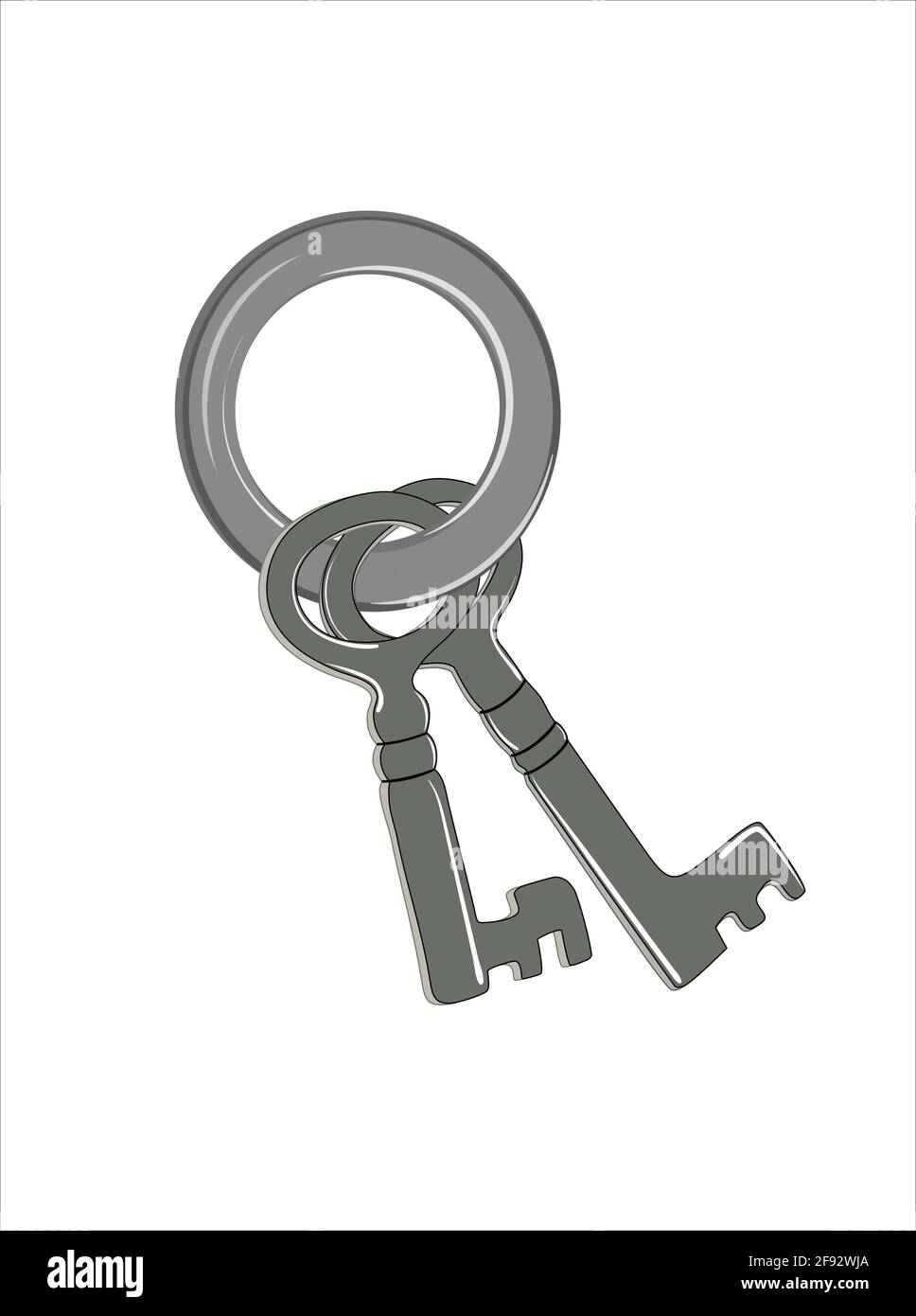 The keys to the lock are isolated on a white background Stock Photo - Alamy