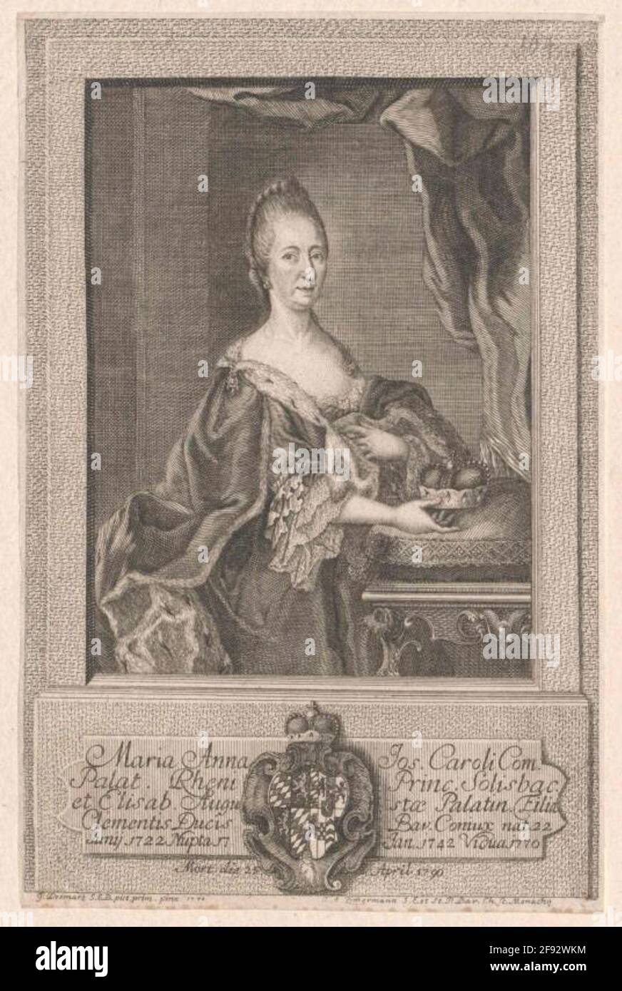 Maria Anna Josepha, Pfalzgremänin von Sulzbach Stock Photo Alamy