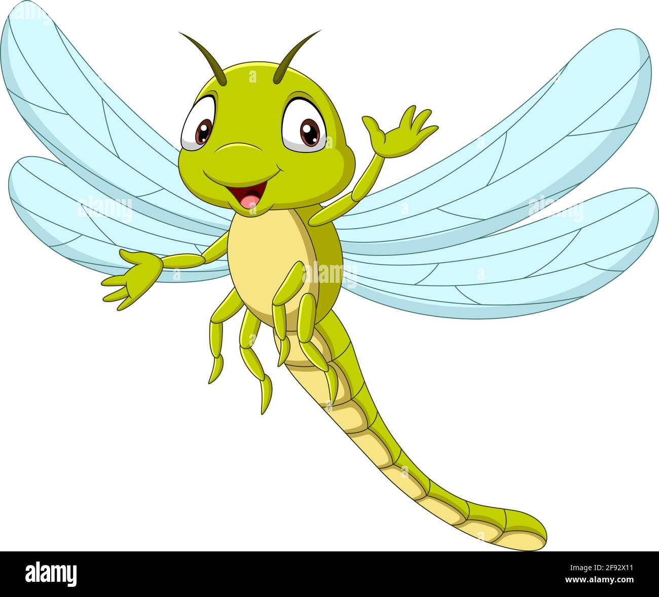 Cartoon funny dragonfly waving hand Stock Vector Image & Art - Alamy
