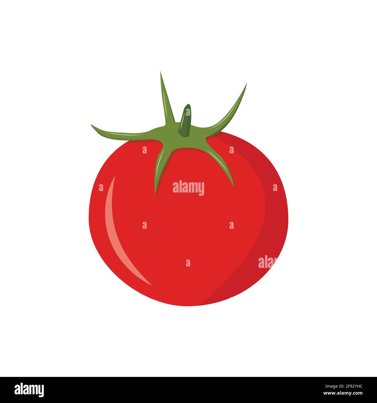Tomato fresh vegetable vector isolate on white background healthy diet green food for graphic design, logo, web site, social media, mobile app, ui ill Stock Vector