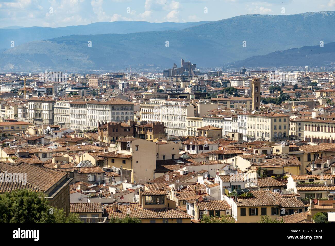 View on Florence from the coffee house in Boboli Gardens, Florence, Tuscany, Italy Stock Photo