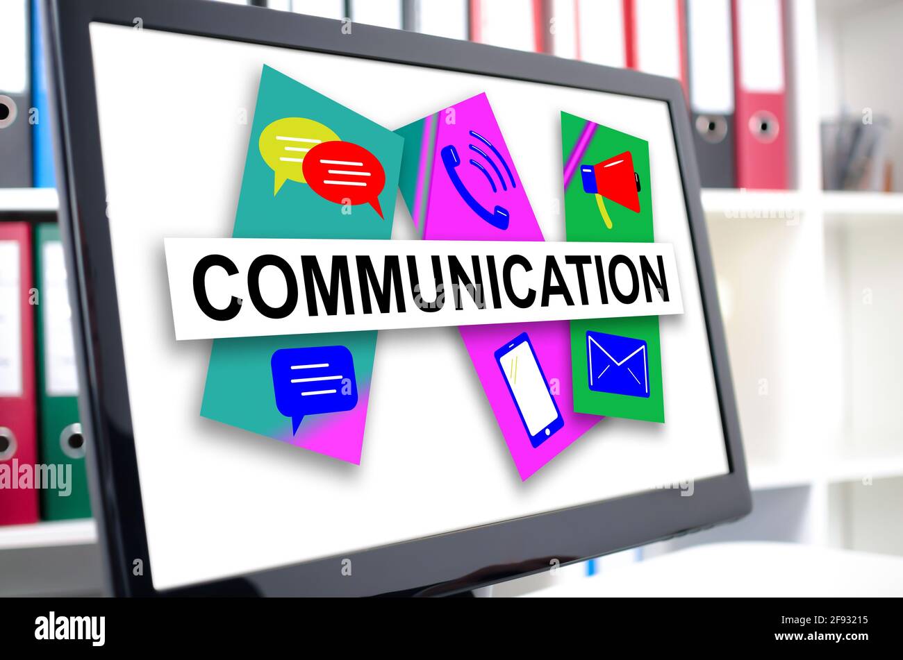 Communication concept shown on a computer screen Stock Photo