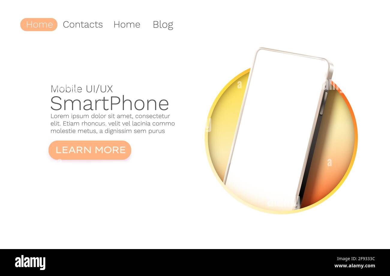 Smartphone mobile screen, technology mobile display light. Vector ...