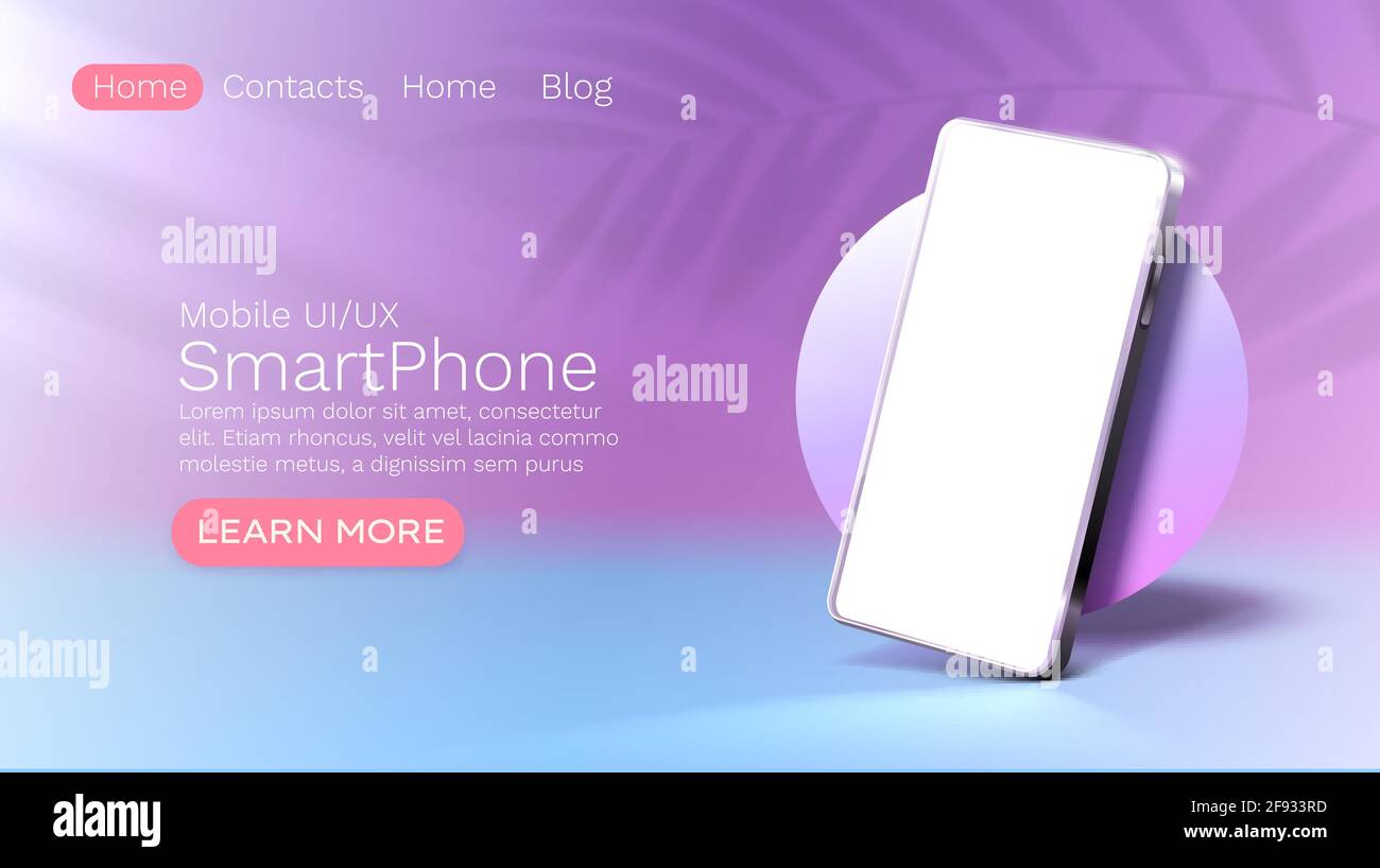 Smartphone mobile screen, technology mobile display light. Vector ...