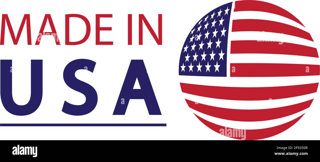 Made in usa logo design. Flag made america american states flags