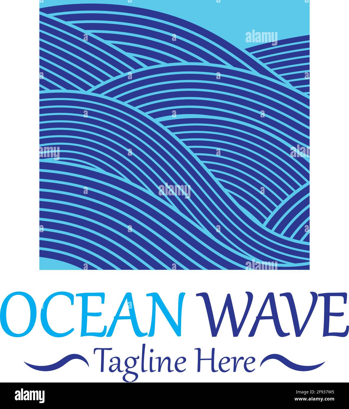 Abstract Blue Ocean Wave In Asian Style. Vector Illustration Stock ...