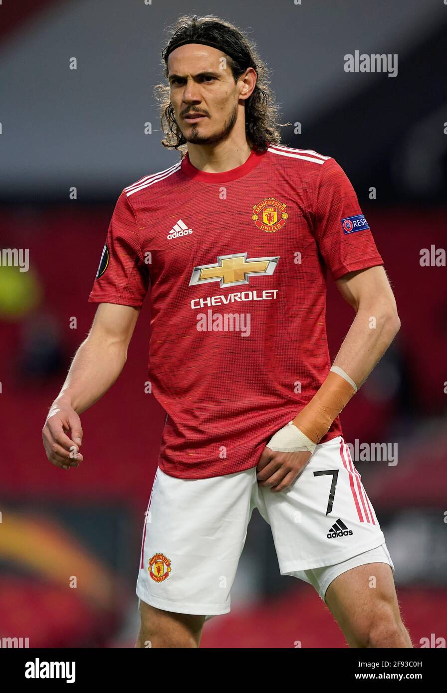 Manchester, England, 15th April 2021. Edison Cavani of Manchester United  during the UEFA Europa League match at Old Trafford, Manchester. Picture  credit should read: Andrew Yates / Sportimage Stock Photo - Alamy