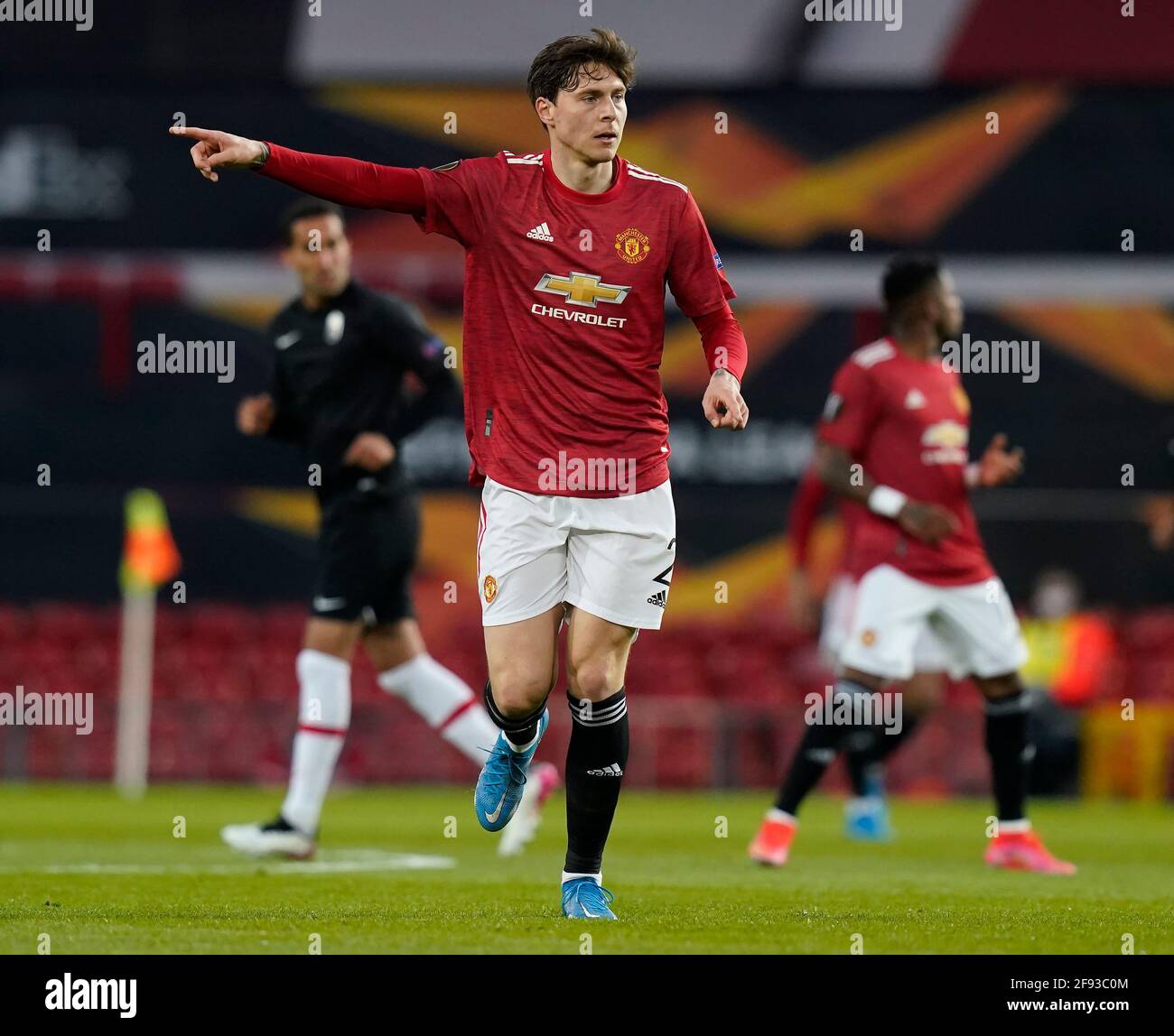Manchester, England, 15th April 2021. Victor Lindelof of Manchester United during the UEFA Europa League match at Old Trafford, Manchester. Picture credit should read: Andrew Yates / Sportimage Stock Photo