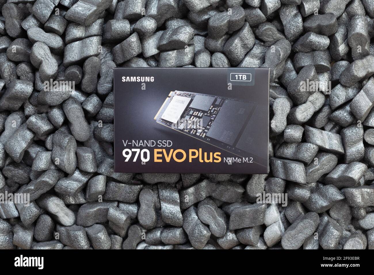 Prague, CZ17 January 2021 Fast NVME ssd computer disk new Samsung 970