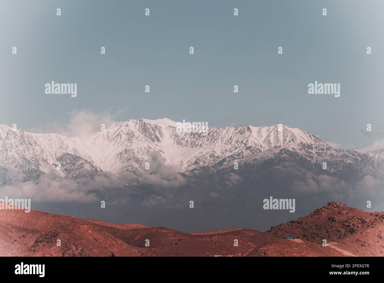 Hindu Kush Mountains clear blue sky Stock Photo