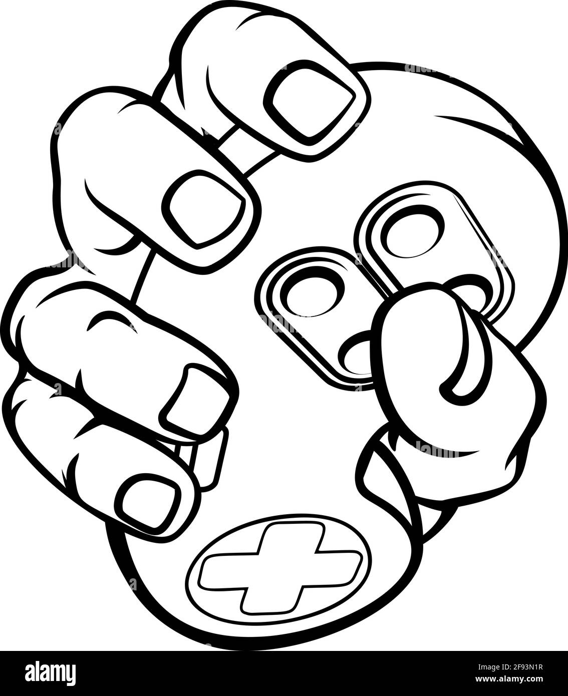 Gamer Hand Holding Video Gaming Game Controller Stock Vector