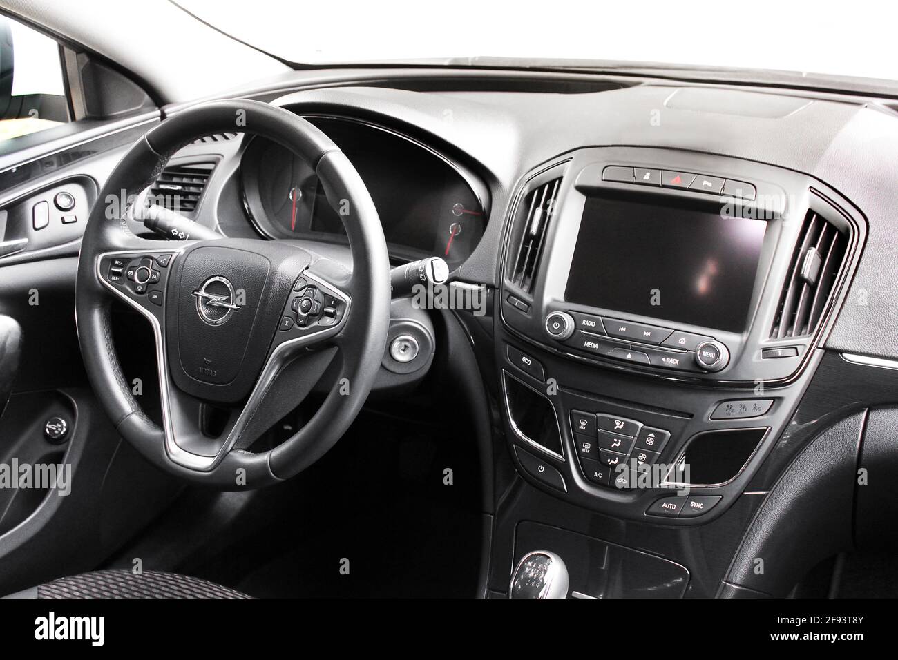 Chernihiv, Ukraine - June 16, 2018: Car interior Opel Insignia. Black skin.  View of the interior of a modern automobile showing the dashboard Stock  Photo - Alamy