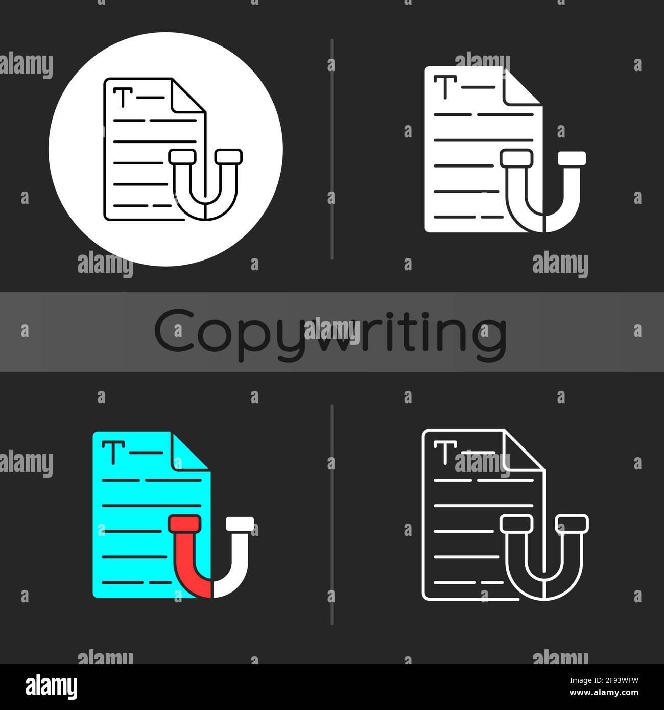 Appealing text dark theme icon Stock Vector