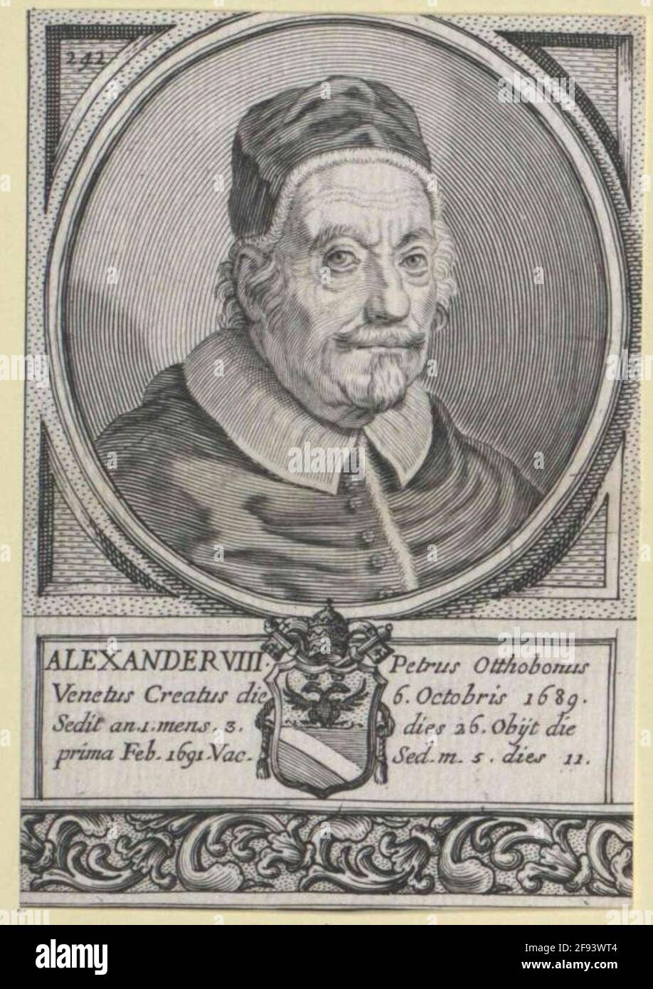 Alexander VIII., papa Stock Photo Alamy