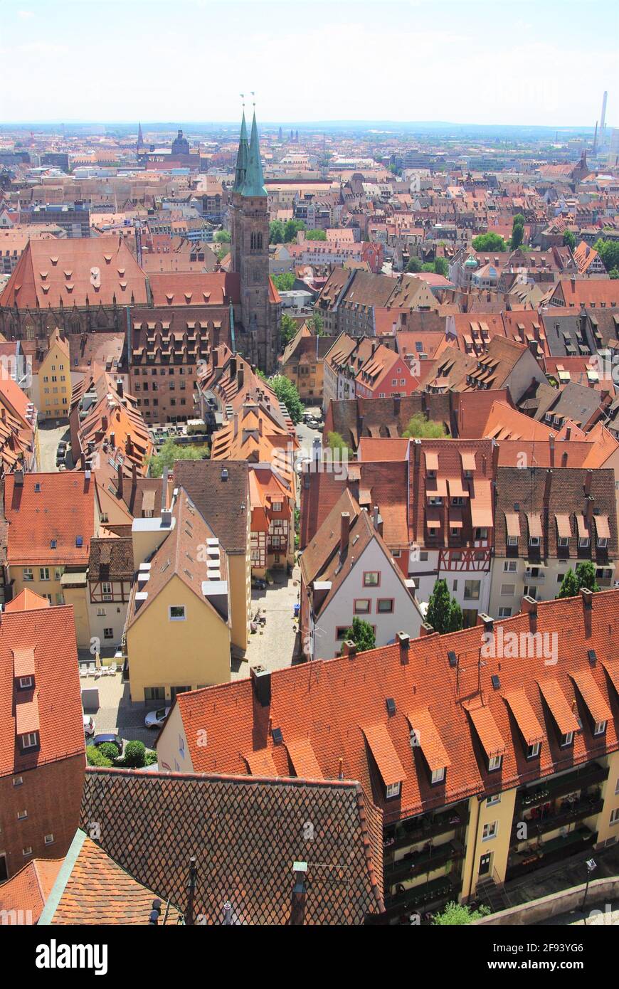 Aerial view of altstadt from the Imperial Castle, Nuremberg