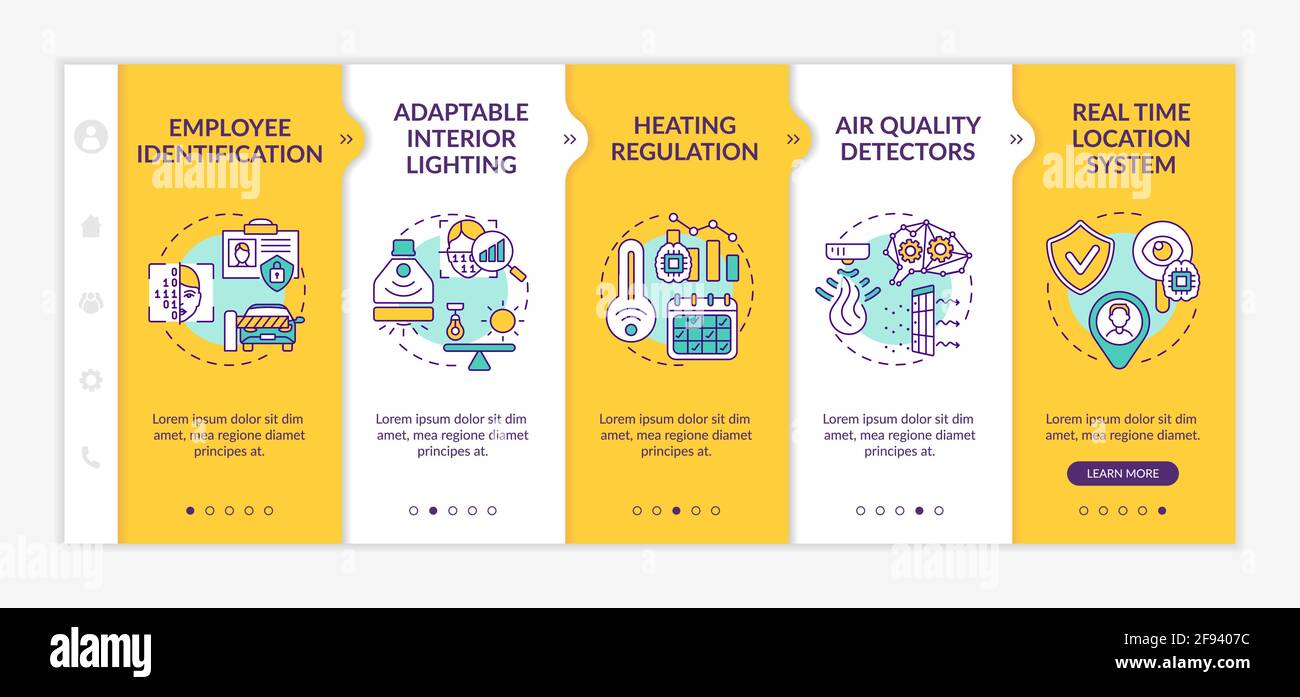 Future smart office onboarding vector template Stock Vector