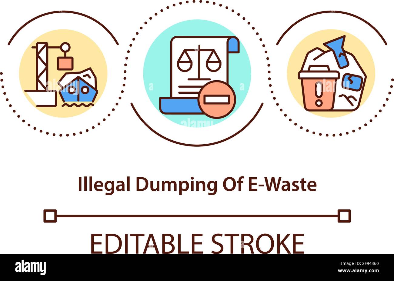 Illegal ewaste dumping concept icon Stock Vector Image & Art Alamy