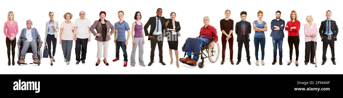 Group of people stand together as a diversity through inclusion and inclusion concept Stock Photo