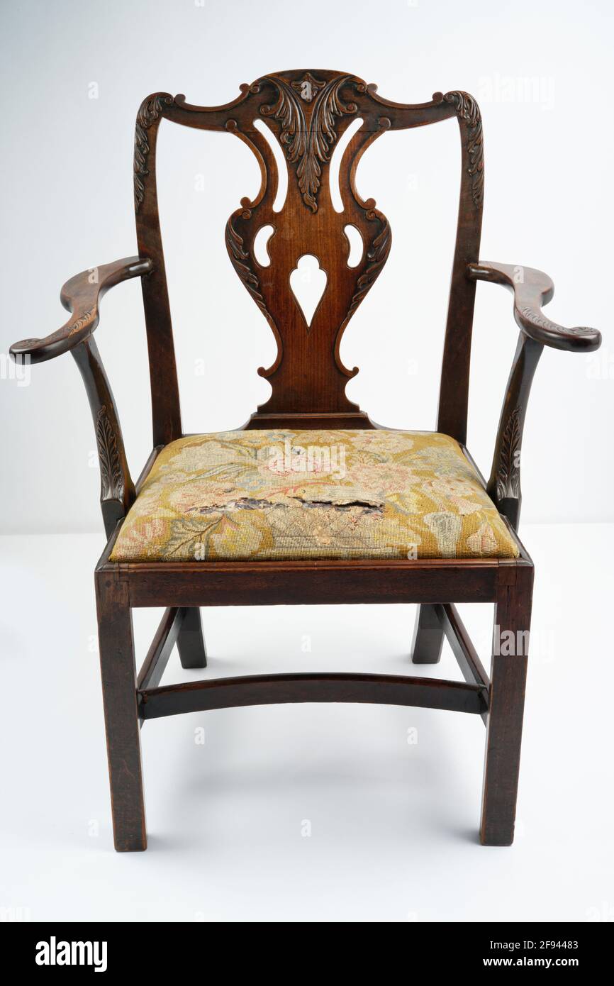 Antique chair on a white background. Stock Photo