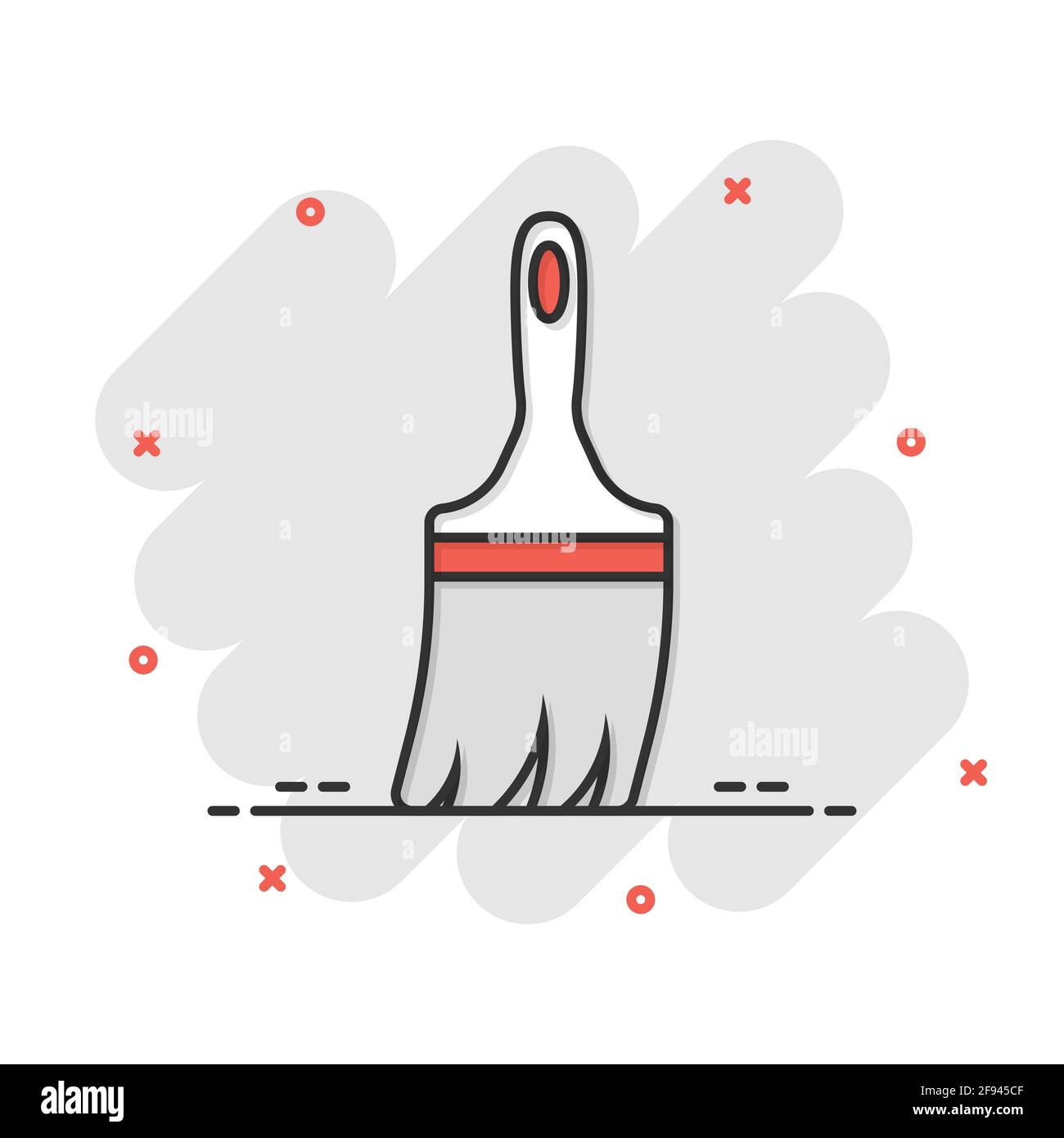Paint brush sign icon in comic style. Paintbrush vector cartoon ...