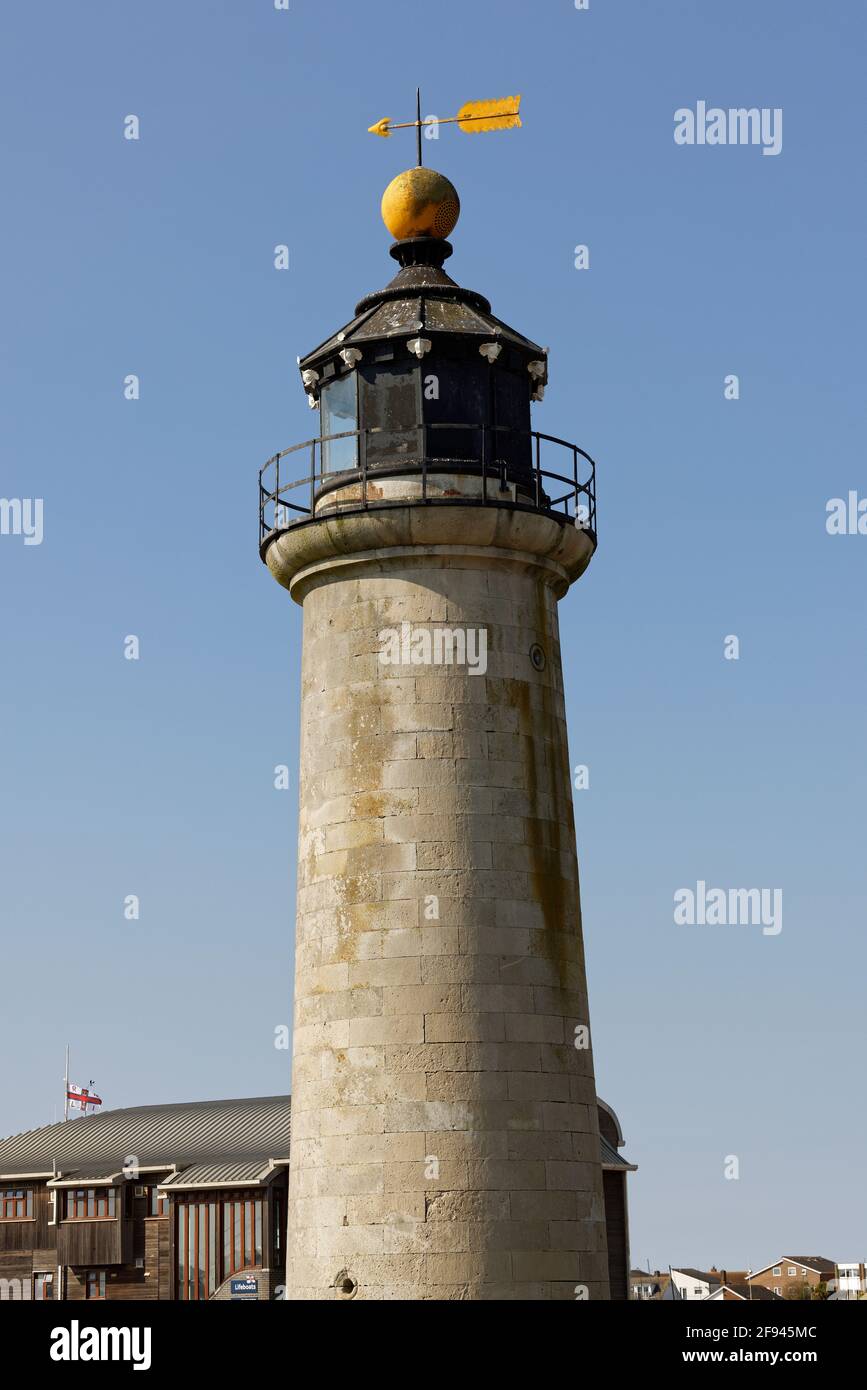 Shoreham Lighthouse also known as Kingston Buci. Stock Photo