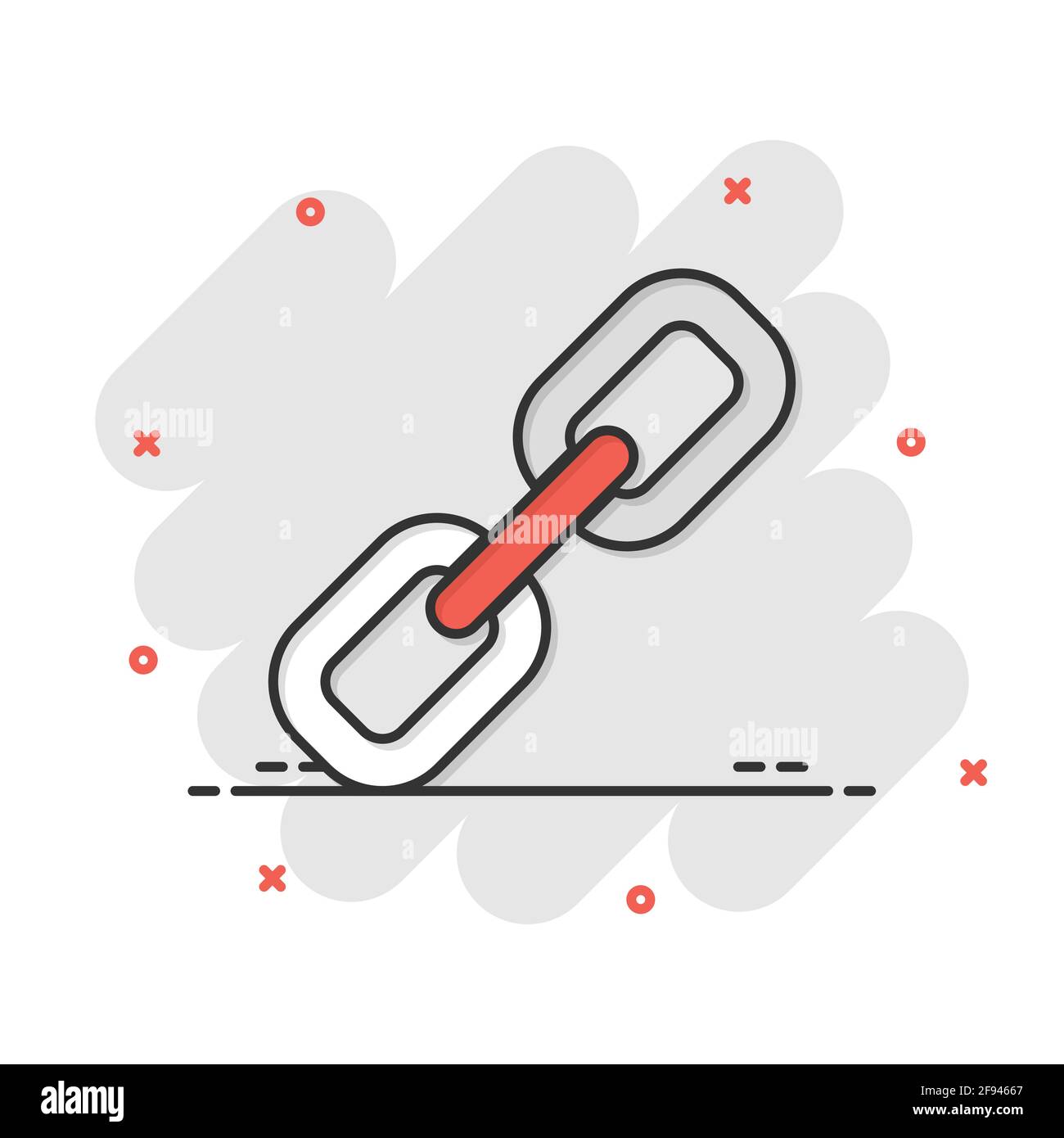 Chain sign icon in comic style. Link vector cartoon illustration on white  isolated background. Hyperlink business concept splash effect Stock Vector  Image & Art - Alamy