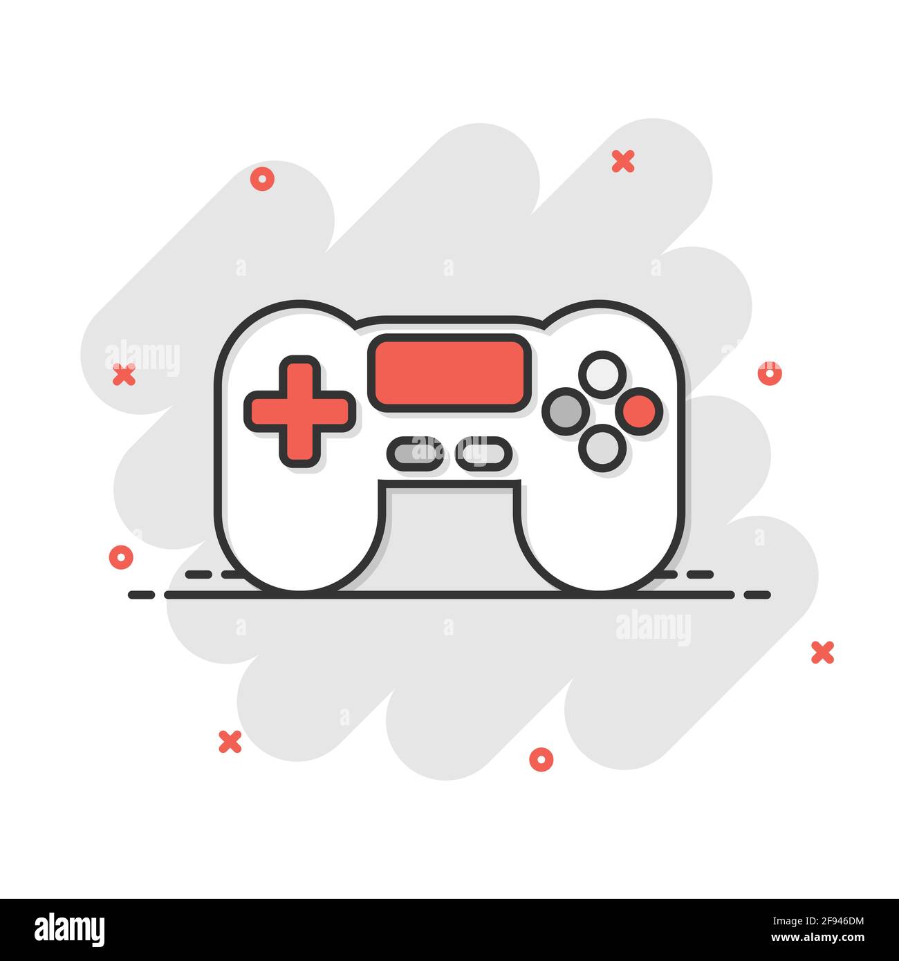 Joystick sign icon in comic style. Gamepad vector cartoon illustration on  white isolated background. Gaming console controller business concept  splash Stock Vector Image & Art - Alamy
