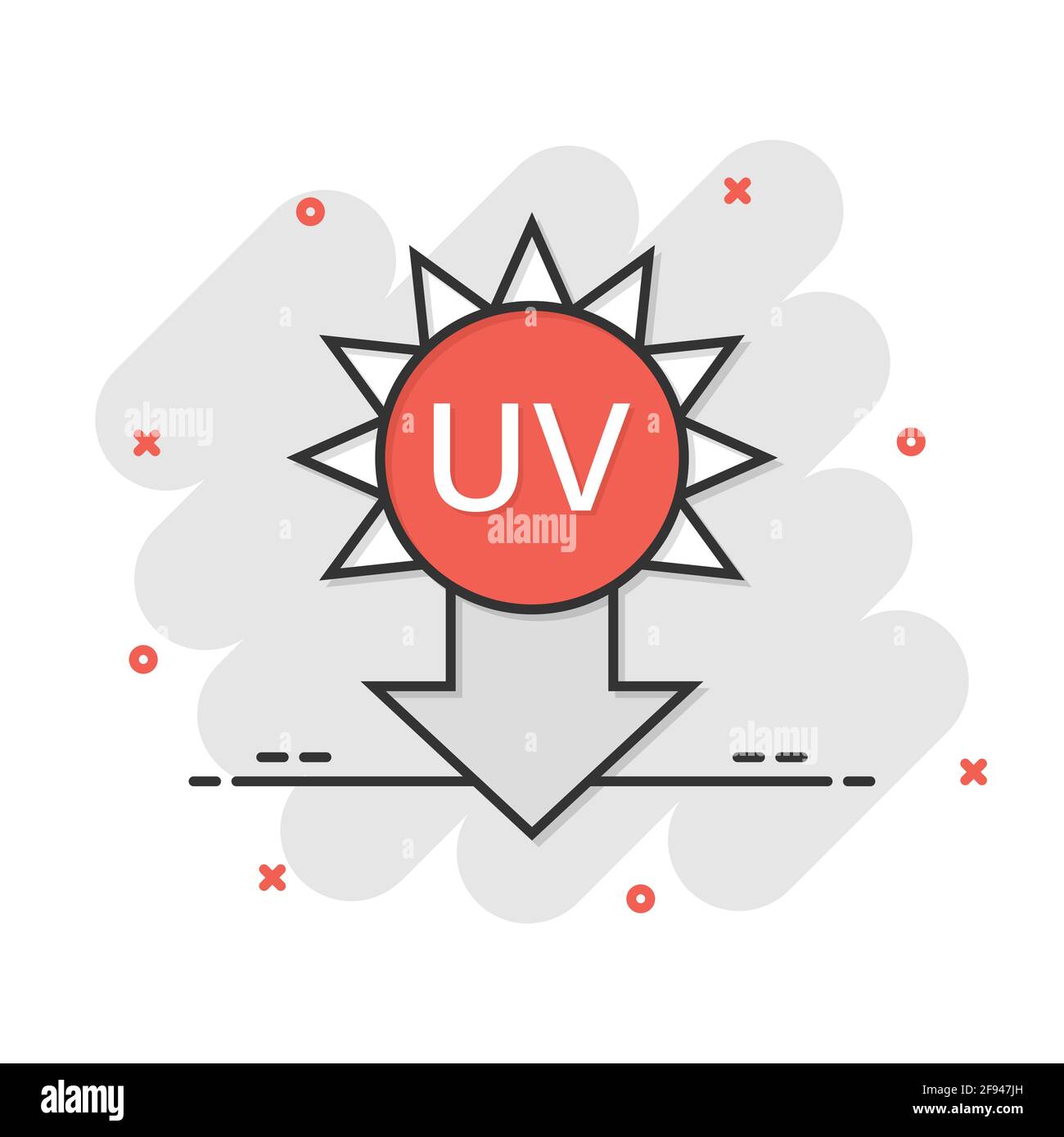 Uv Radiation Icon In Flat Style Ultraviolet Vector Illustration On