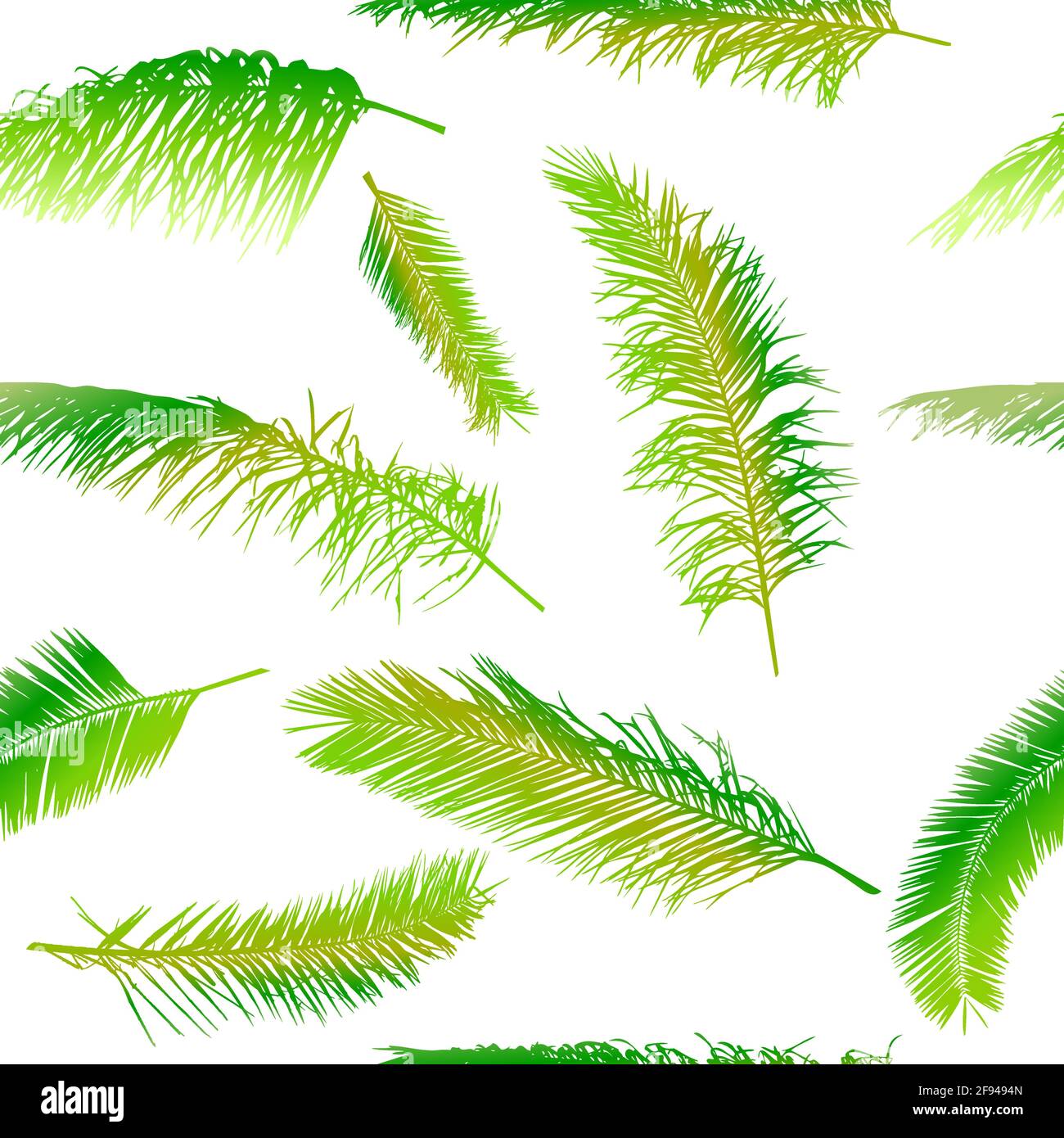 Palm leaves. seamless background. Vector illustration Stock Vector