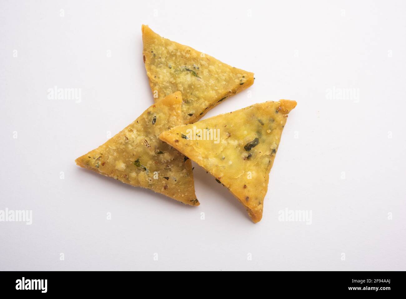 Triangular Mathri Indian Namkeen palak or Methi Mathri Triangle shape or Tikona - Salted ...