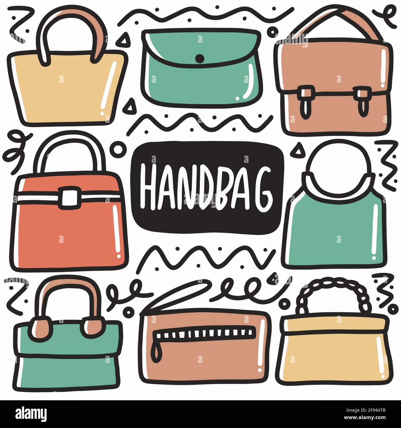 hand drawn handbag doodle set Stock Vector Image & Art Alamy