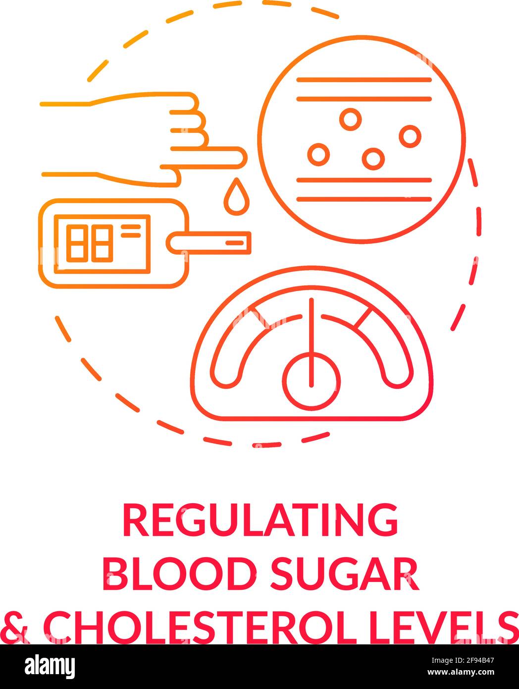 Regulating blood sugar and cholesterol levels concept icon Stock Vector