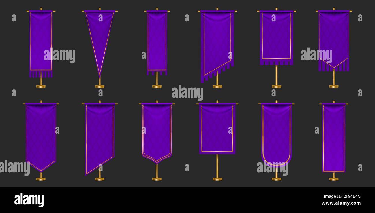 Purple Flags Stock Vector Images Alamy