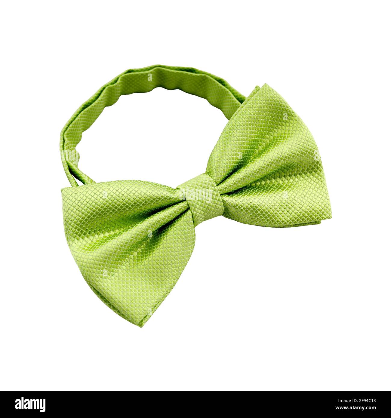 Light green bow tie isolated on white background. Men's accessory for wedding ceremony Stock Photo