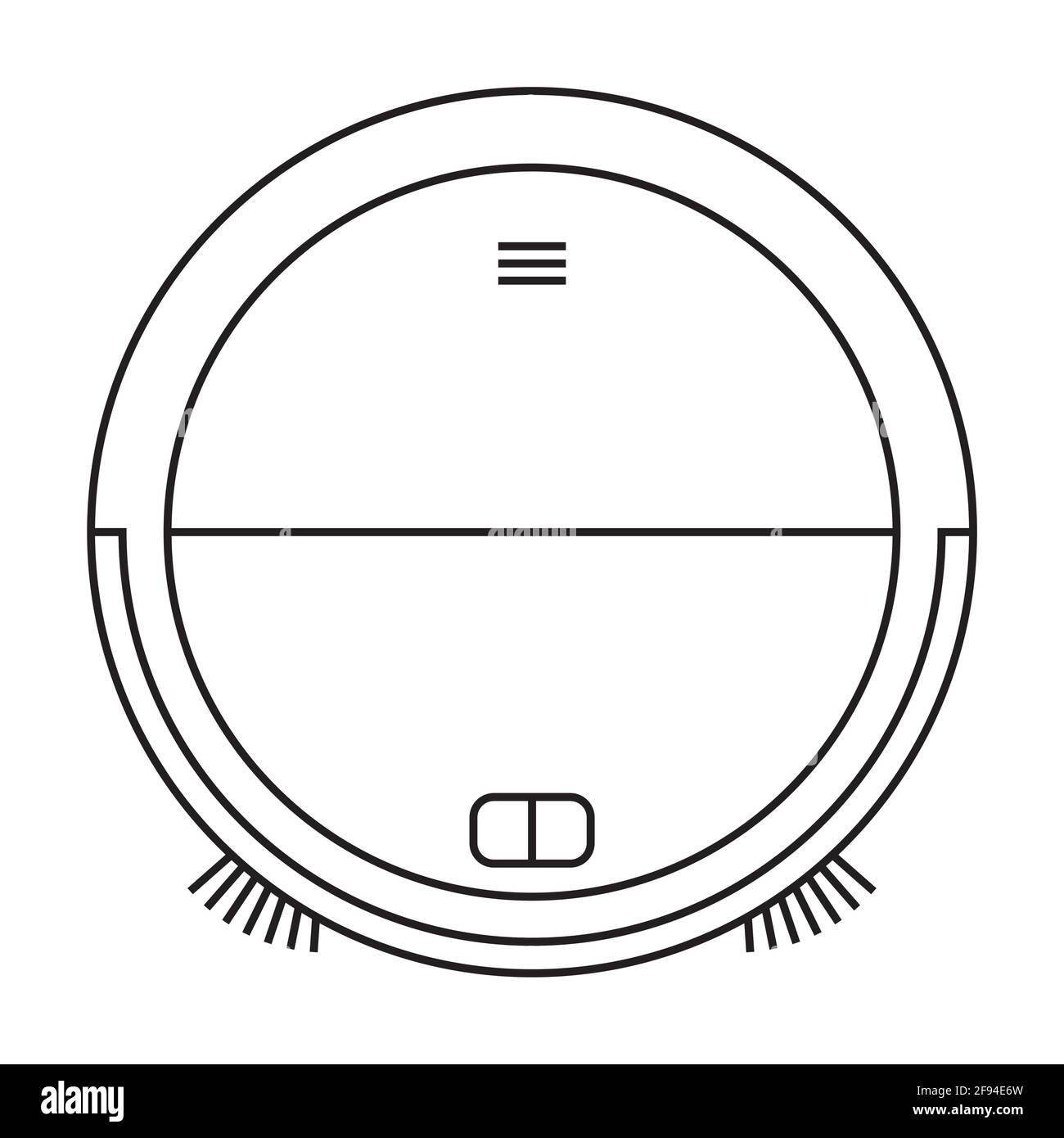 Vacuum electric vacuum cleaner without hose, cordless robot vacuum cleaner. Black and white icon. Vector Illustration. EPS10 Stock Vector