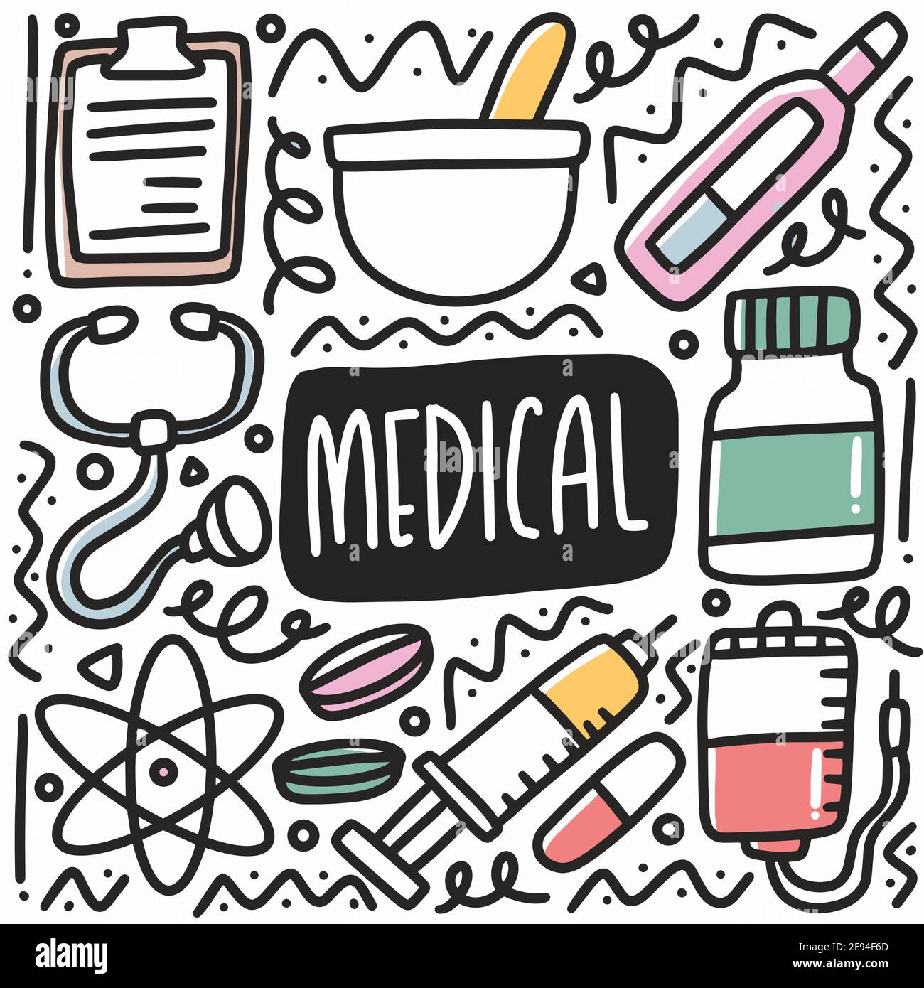 hand drawn medical equipment doodle set Stock Vector Image & Art Alamy