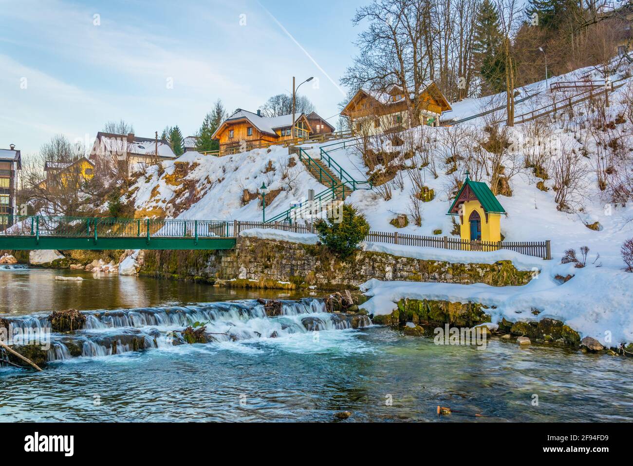 Bad Aussee with Koppentraun creek in Austria. Stock Photo