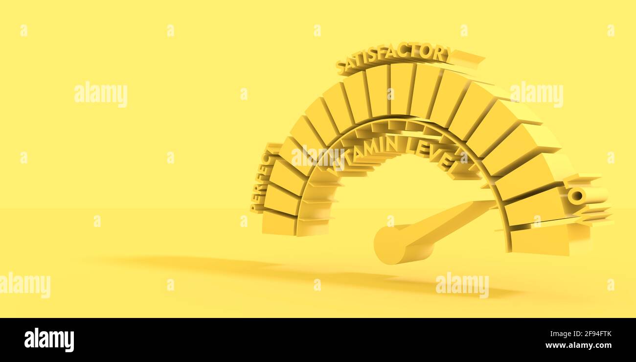 Scale with arrow. Vitamin level measuring device icon. Sign tachometer, speedometer, indicators