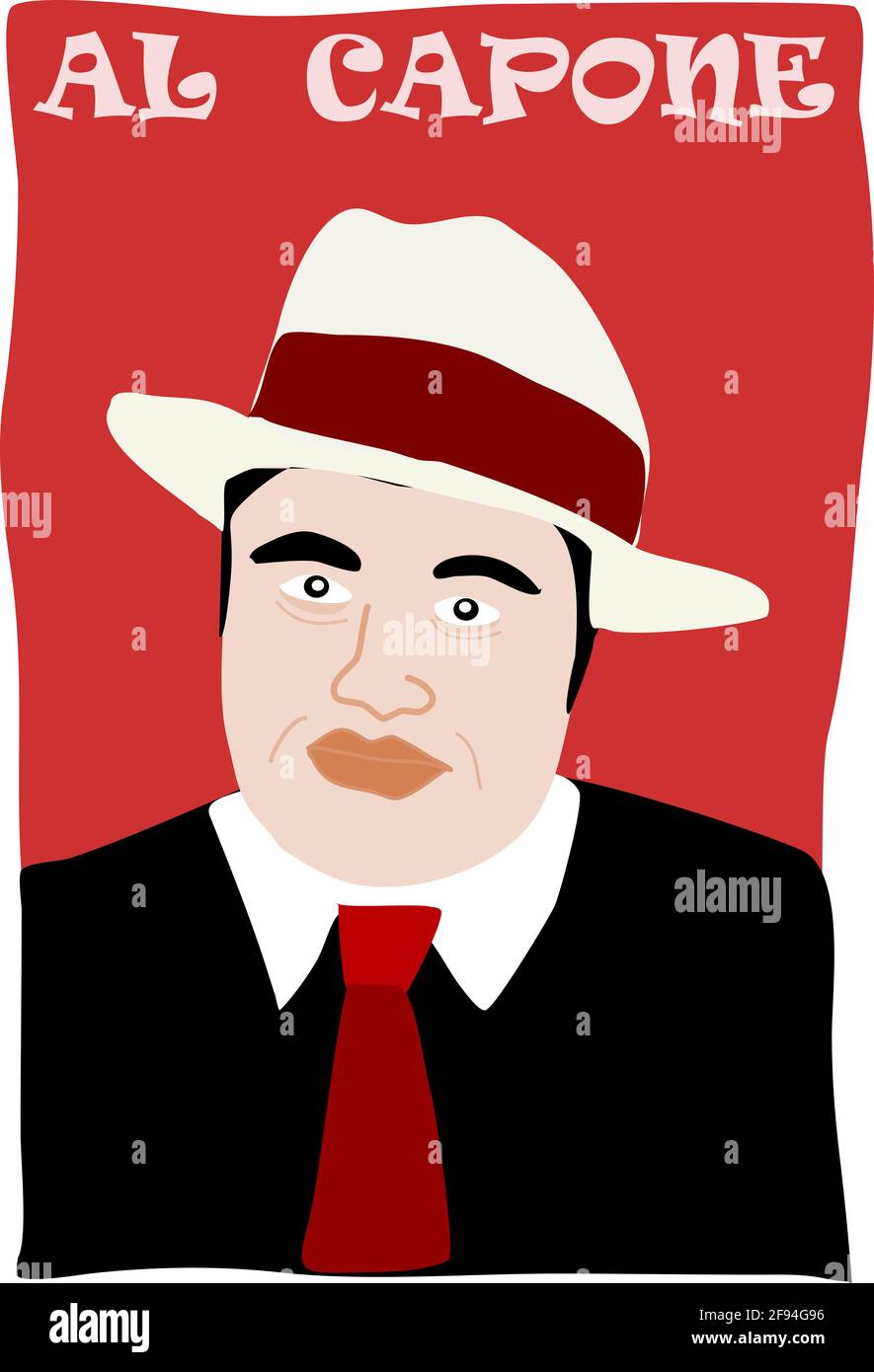 Al Capone portrait image with hat Stock Photo
